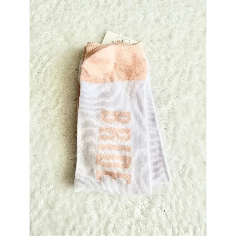BRIDE white and pink socks